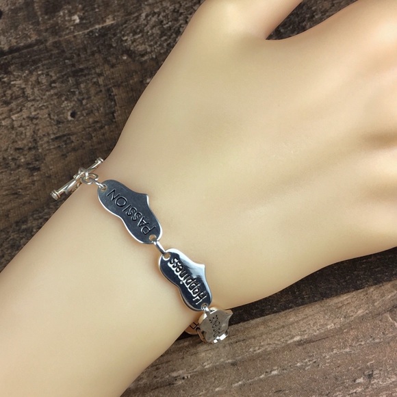 Sterling Silver Inspirational Heart Bracelet 8” - Picture 2 of 7